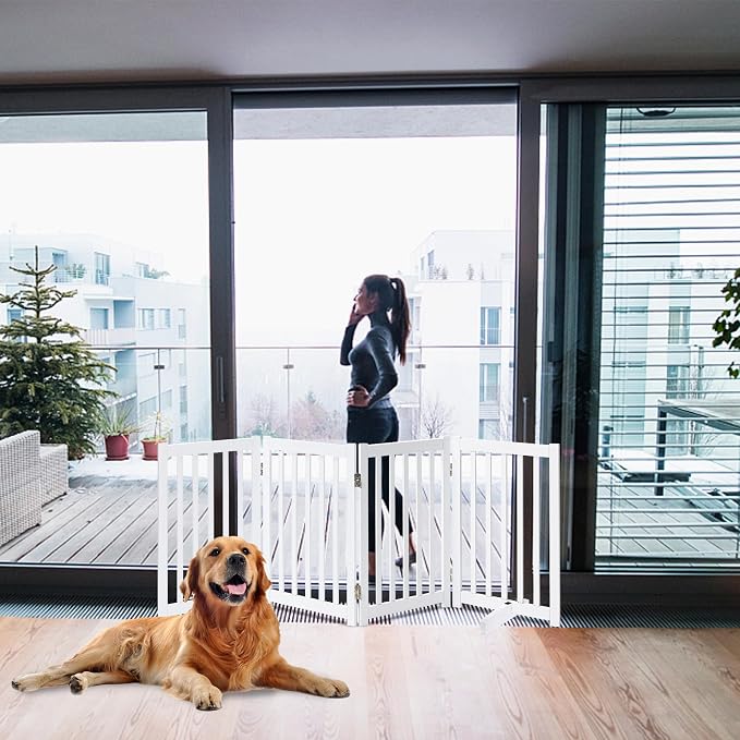 LZRS Freestanding Extra Wide Dog Gate 30 inch Tall - Image 7
