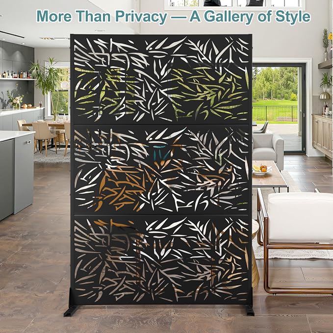 Metal Privacy Screen Outdoor Freestanding Privacy Wall Panels and Decorative - Image 7