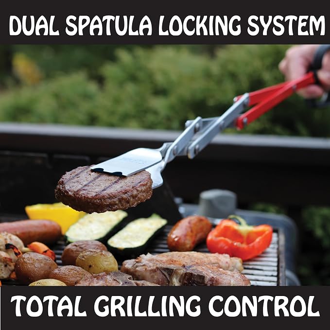 BBQCroc 3-in-1 Barbecue Tool 26-inch Extra Light and Super Long Heavy Duty Tongs - Image 2