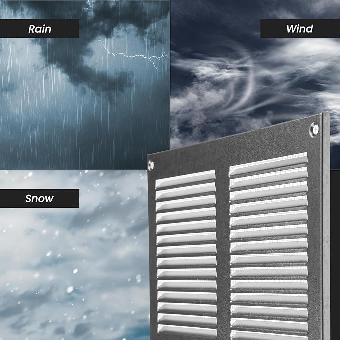 Repa Market Air Vent Cover 16x16 Inch White Galvanized Steel Louvered Grill - Image 5