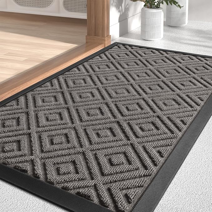 LEKEEPGO Large Front Door Mat Outside Entrance 24"x36", Drainage Welcome Matt by LEKEEPGO