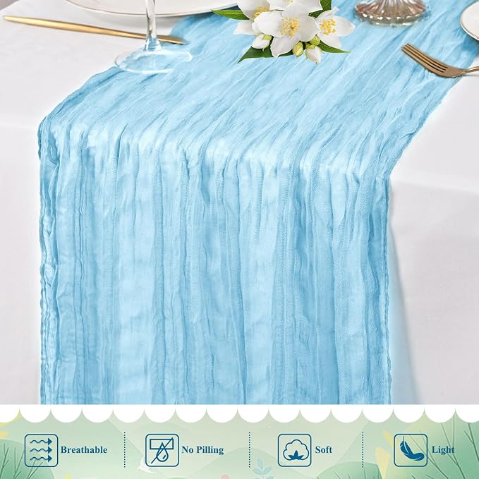 20 Packs Cheesecloth Table Runner 10FT Long Boho Gauze Fabric Table Runner - Image 5