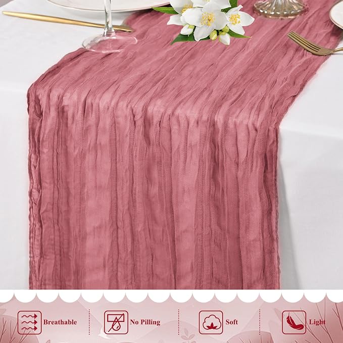 8 Packs Cheesecloth Table Runner 10FT Long Boho Gauze Fabric Table Runner - Image 5