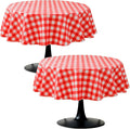 Nasitos Red and White Checkered Tablecloth 60 Inch Round by Nasitoshomedecor