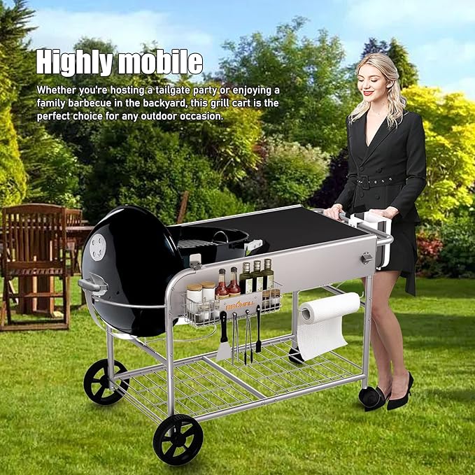 Grill Table for Weber 22" &18" Original Kettle, for Weber Grill Table, Stand - Image 2