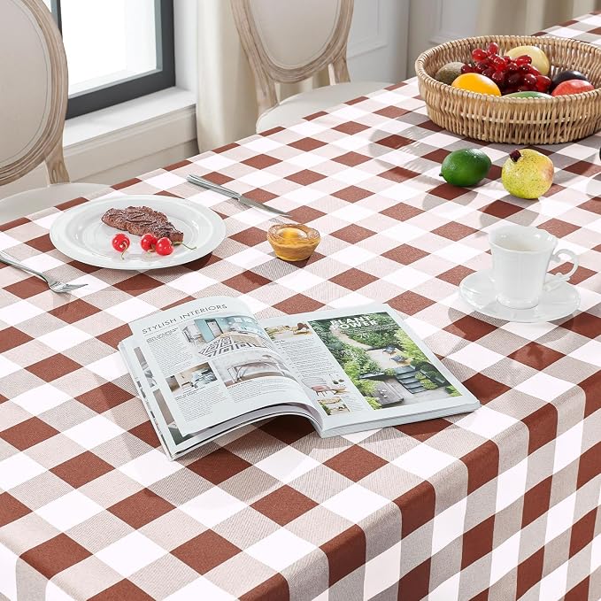 Softalker Gingham Checkered Tablecloth Square - Image 3