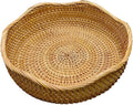 RT&BS Rattan Bread Baskets for Serving, Christmas Food Baskets, Handwoven Fruit by RT%26BS