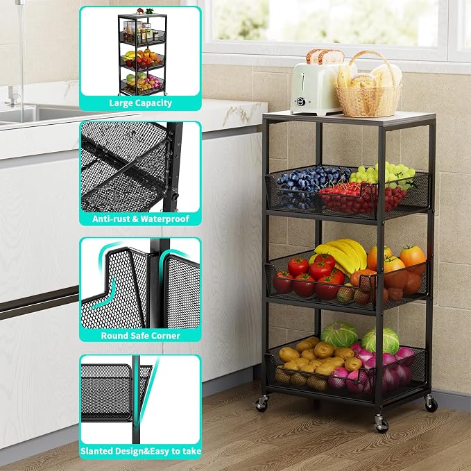 HapiRm Fruit Basket Kitchen Cart - Image 9