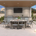 PURPLE LEAF 7-Piece Patio Dining Set Outdoor Furniture Rectangular Table and by PURPLELEAF