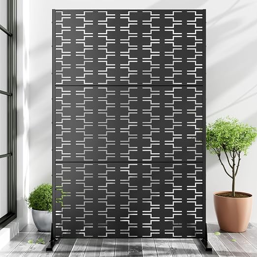 Casaphoria 72" H x 47" W Metal Outdoor Privacy Screen, Freestanding Decorative by Casaphoria