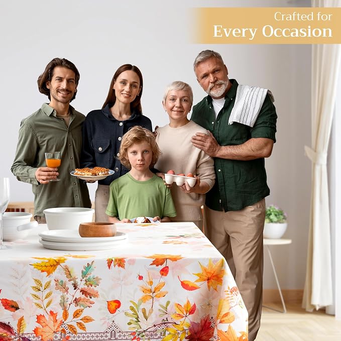 Maison d' Hermine Table Cloth Rectangle Table 100% Cotton 70 x 140 Inches Fall - Image 6