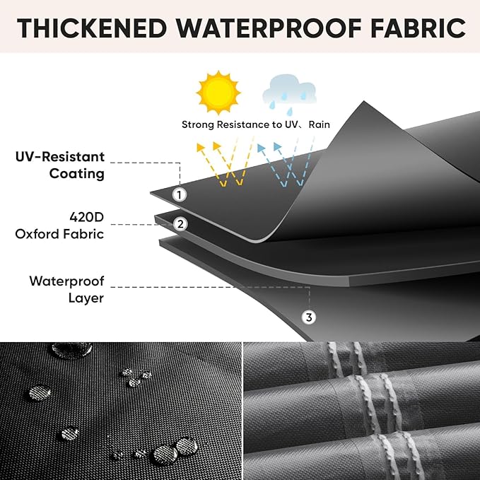 BALEINE Patio Furniture Covers, 108×82 Outdoor Furniture Cover Waterproof - Image 4