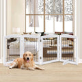 LZRS 4-Panel Freestanding Wooden Dog Gate—Extra Wide 30” Tall Foldable Pet by LZRSPET