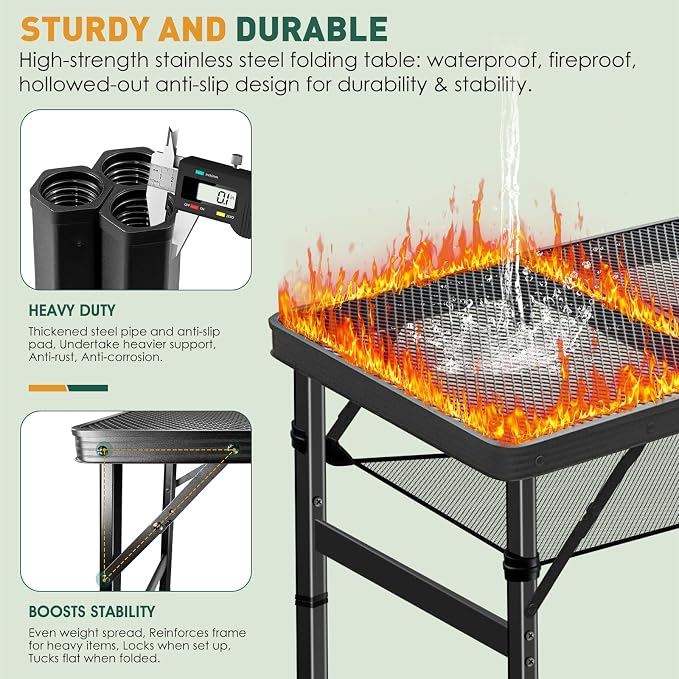 DeeprBetter Folding Camping Table, 3ft Camping Table Aluminum Folding Table - Image 6
