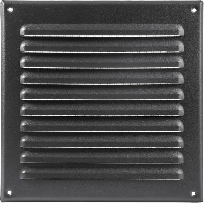 Square Ventilation Grille / 8" x 8" Inch Inside Measurement/Black Metal Air by Unknown