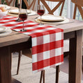 Encasa XO Cotton Dining Table Runner | Buffalo Red Checks | Size 13x91 in by EncasaXO