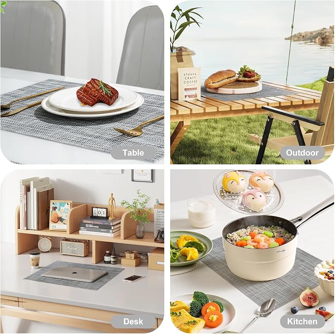 Placemats Set of 12，Non-Slip PVC Weave Table Mats Easy to Clean，Heat Resistant - Image 7