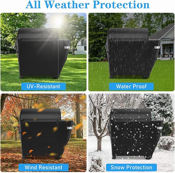 Utheer Grill Cover for Weber Searwood XL 600 Pellet Grill, Heavy Duty 600D - Image 5