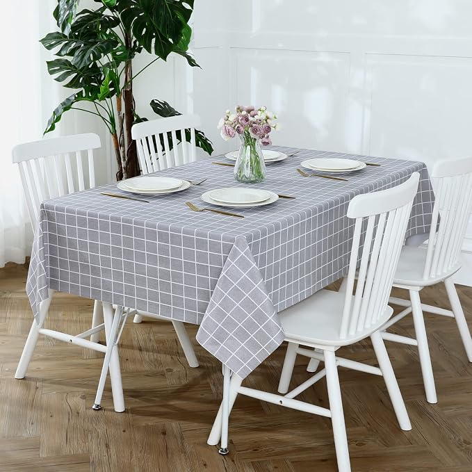 Romanstile Rectangle Vinyl Tablecloth, 100% Waterproof Oil-Proof Checkered - Image 3