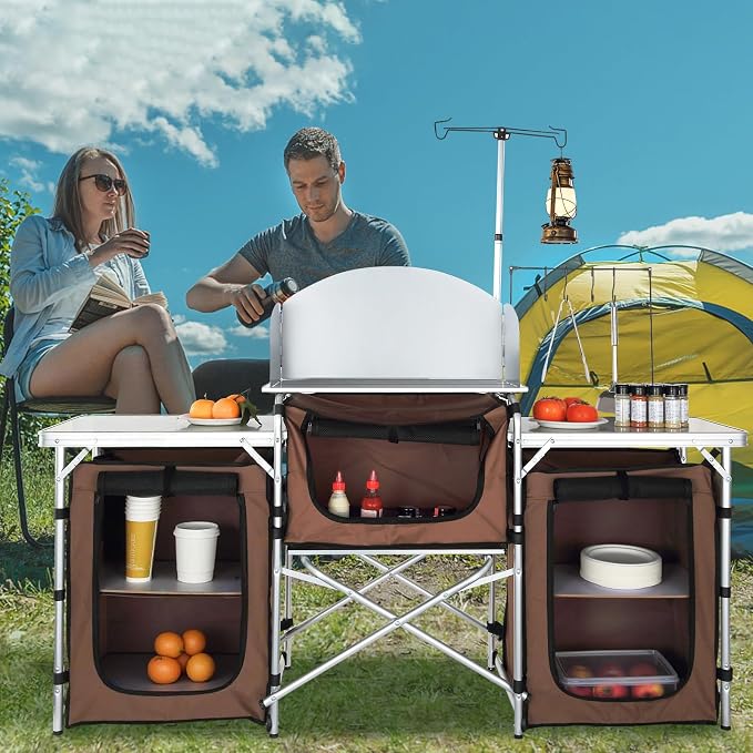 VEVOR Camping Kitchen Table, Folding Outdoor Cooking Table - Image 2