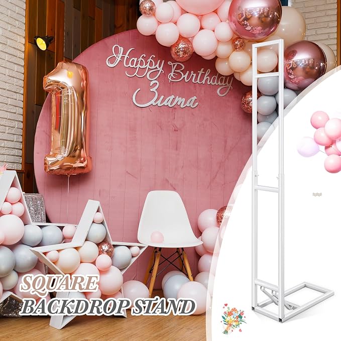 White Wedding Backdrop Stand Metal Balloon Arch Backdrop Stand - Image 6