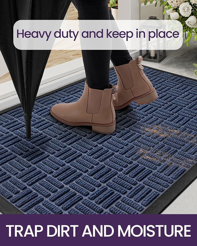 DEXI Front Door Mat Outside Entrance, 2x3 ft Rubber Entry Doormat Heavy Duty - Image 5