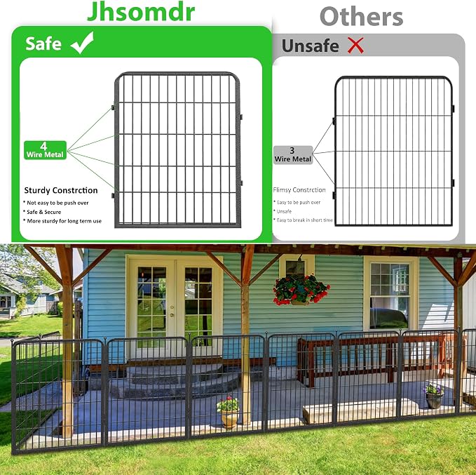 Garden Fence with Gate Metal Fencing Outdoor - Image 4