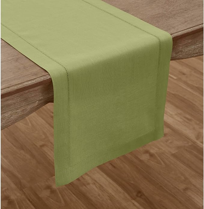 Solino Home Linen Moss Green Table Runner 60 Inches - Image 2