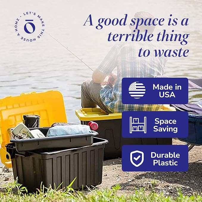 HOMZ 6-Pack Durabilt Tote, Heavy Duty Plastic Storage Bins - Image 5