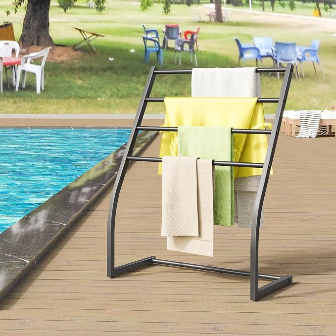 Honiter Towel Racks for Bathroom, Free Standing Towel Rack, Pool Towel Racks - Image 2