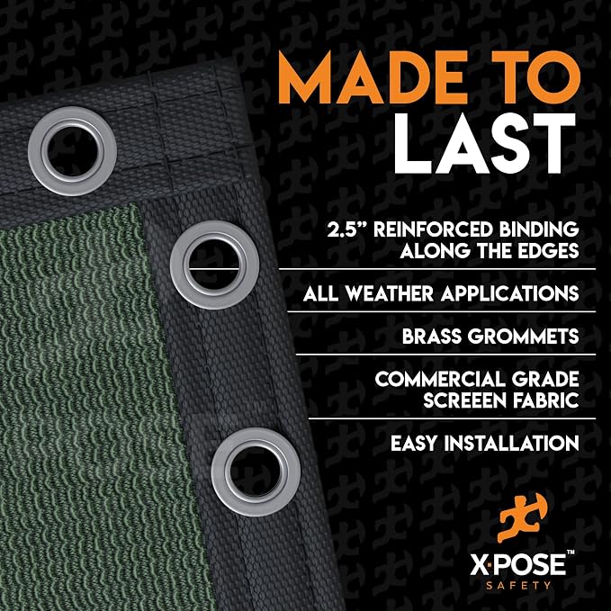 Xpose Safety Privacy Fence Screen 8.5’ x 100’ – Heavy Duty Green Mesh - Image 4