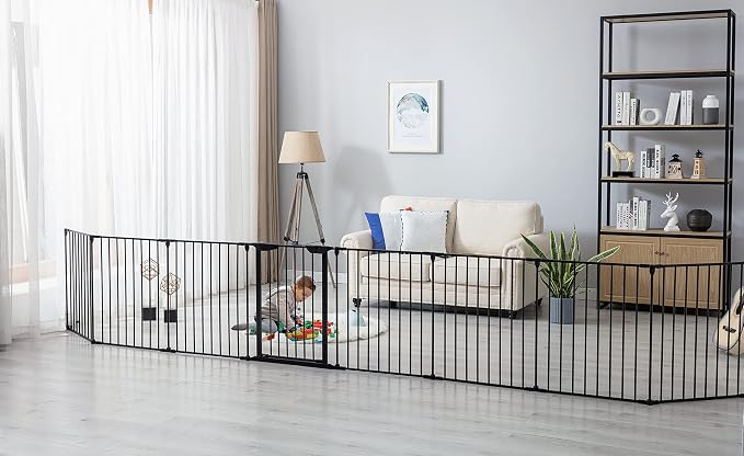 AUXSOUL 196" Extra Wide Baby Gate Metal Safety Playpen - Image 8