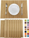 ANDSTAR Set of 8 Pcs Bamboo Placemats Sushi Rolling Mat Japanese Style Natural by Andstar
