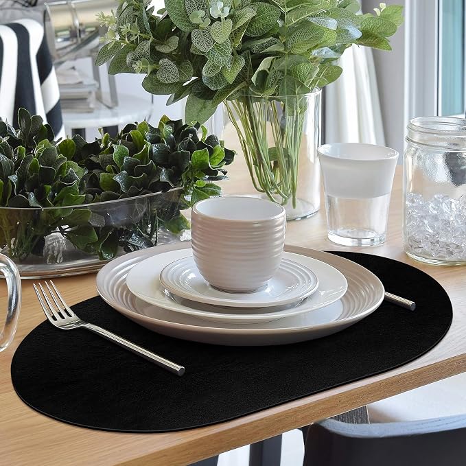 ADRIMER Placemats, Heat Resistant Oval Placemats Set of 12 Washable 12 x 17 Inch - Image 6
