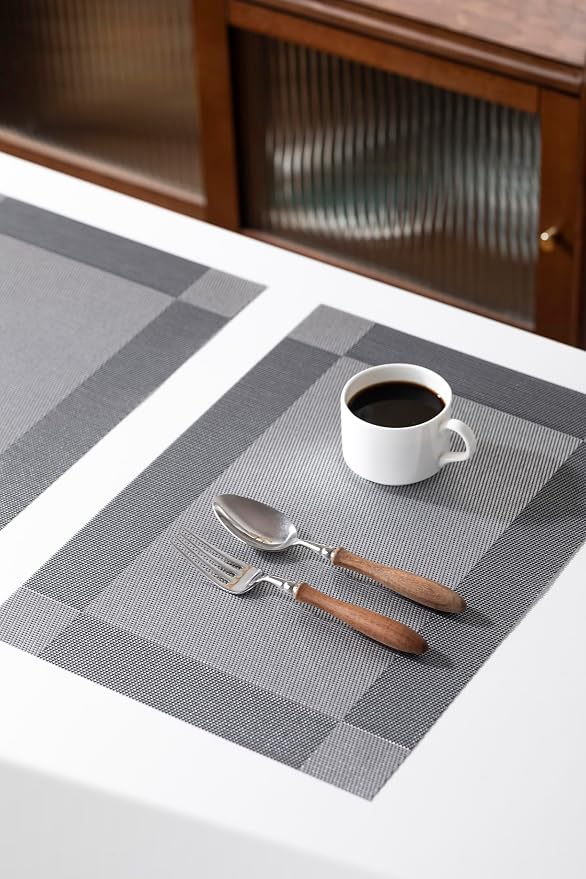 LEXMORE Placemats Set of 8 Vinyl/Plastic Woven Place Mats - Image 7