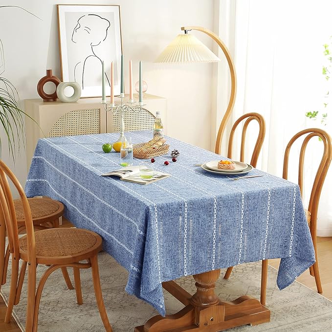 Chassic 60 x 84 inches Farmhouse Style Linen tablecloths, Wrinkle Resistant - Image 3