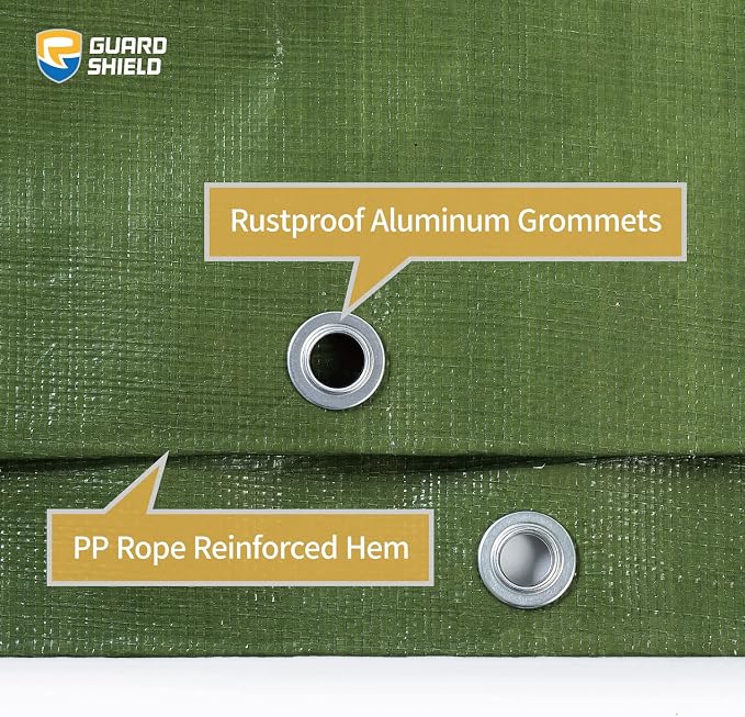 GUARD SHIELD Heavy Duty Tarp 18x24 Feet Green Multi Purpose Thick Waterproof - Image 4