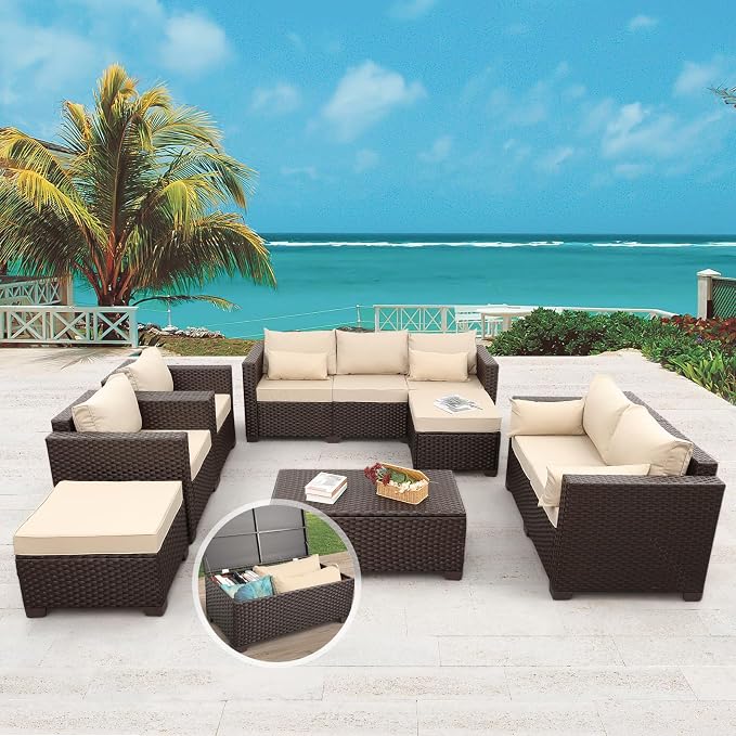 7 PCS Patio Furniture Set Outdoor Patio Furniture - Image 2