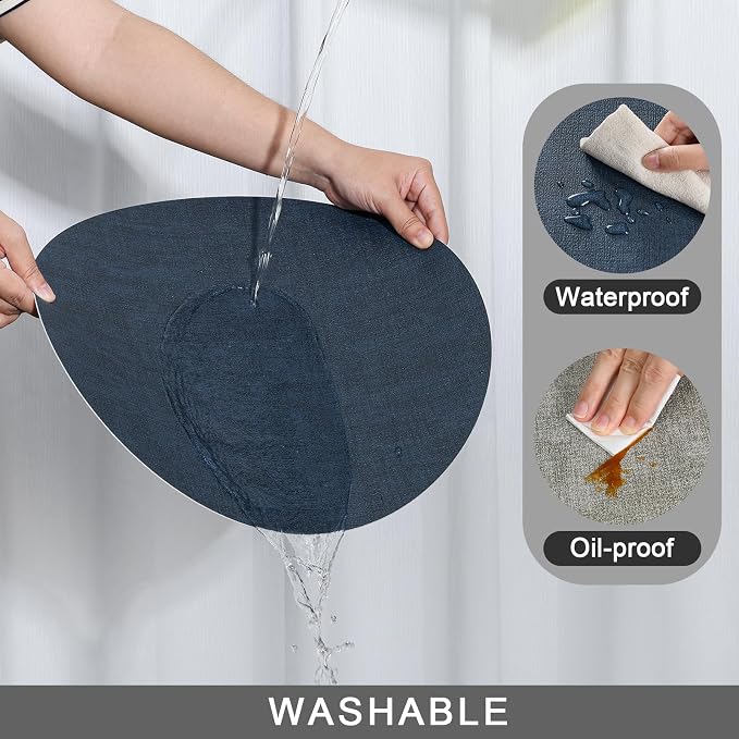 Myir JUN Round Placemats Dual Sided, Faux Leather Place Mats Set of 4 Indoor - Image 4