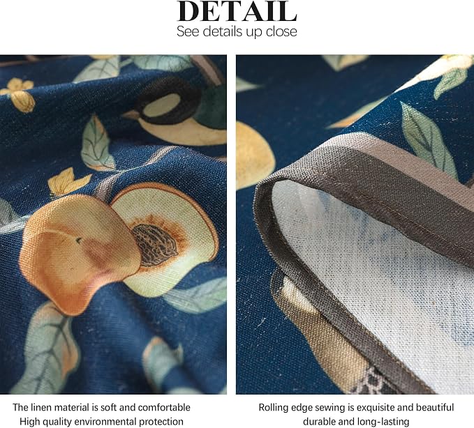 Linen Table Cloth Rectangle, Wrinkle Resistant French Blue Tablecloth Print - Image 6