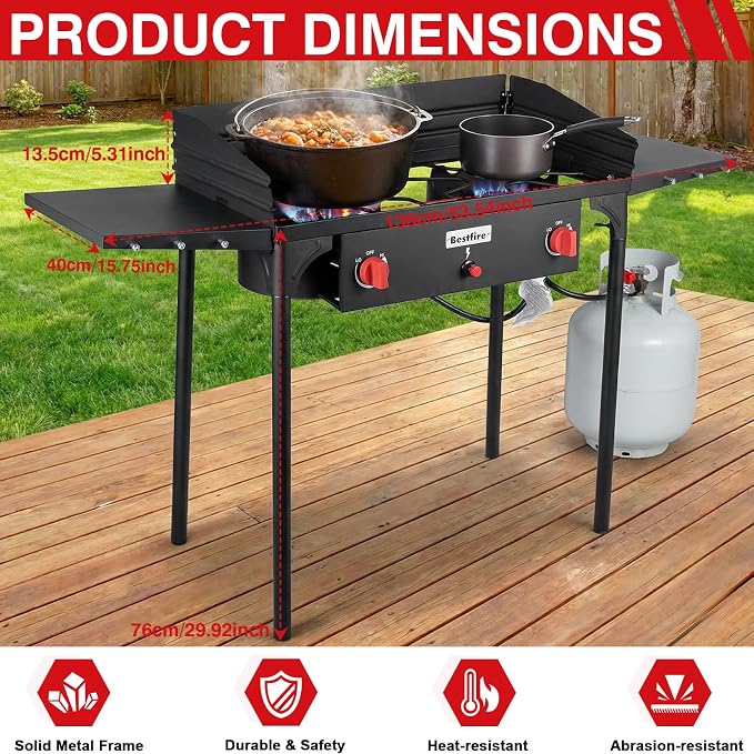 Bestfire 2 Burner Camping Stove - Image 6