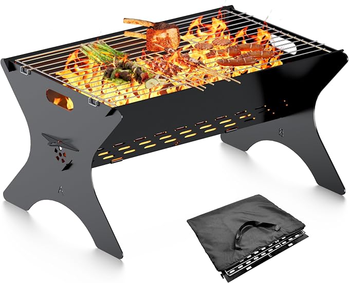 Camping Campfire Grill, Backpacking BBQ Grill by BEARFIRE