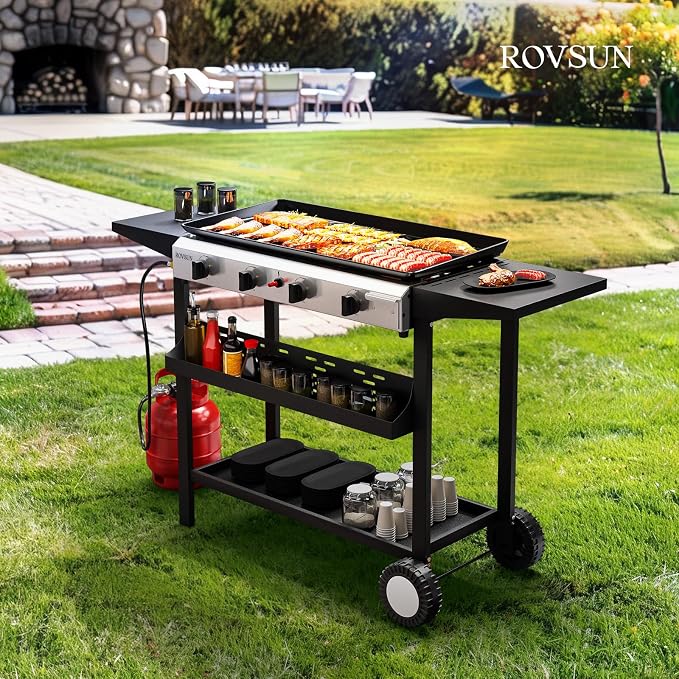 ROVSUN 4 Burner Portable Propane Griddle - Image 7