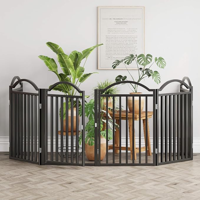 UDD Metal Folding Dog Gate Indoor 144" Extra Wide, Freestanding No Drilling Pet - Image 5