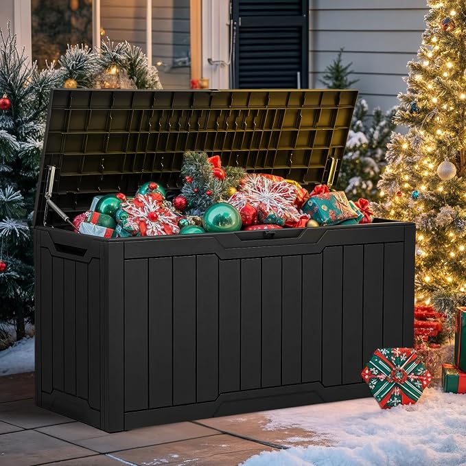 YITAHOME 100 Gallon Outdoor Storage Box, Large Water Resistant Resin Deck Box - Image 5