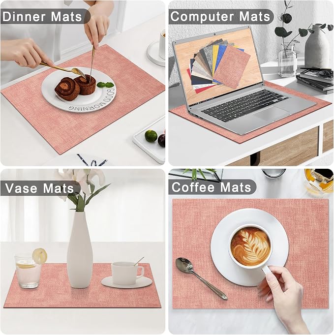 Homaxy Faux Leather Heat Resistant Placemats - Image 5