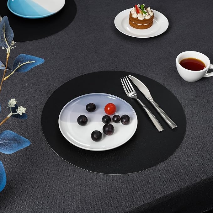 Myir JUN Round Placemats, Dual Sided Faux Leather Place Mats Set of 6 - Image 8