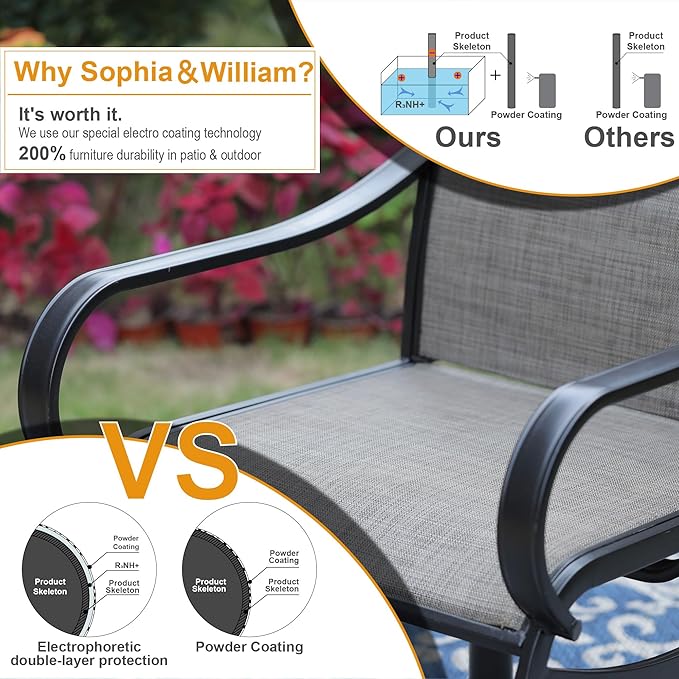 Sophia & William Outdoor Dining Set Patio Dining Set - Image 4