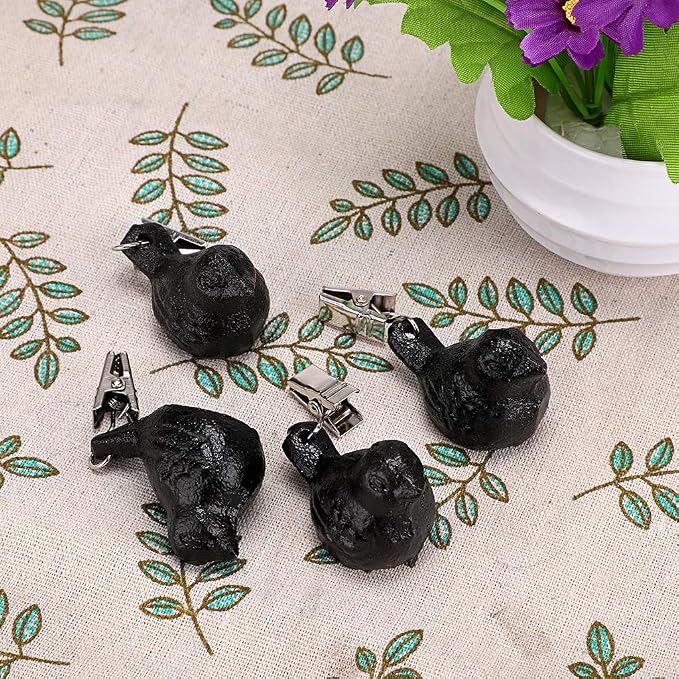 OwnMy Set of 4 Black Tablecloth Weights Clip on, Heavy Duty Pendant Tablecloth - Image 4