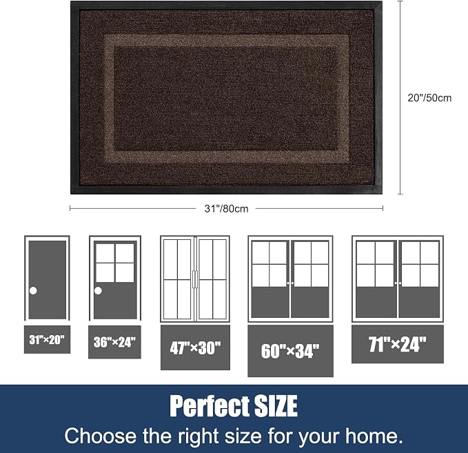 Front Door Mat Outside Entrance Indoor Doormat, Outdoor Door Mats - Image 2